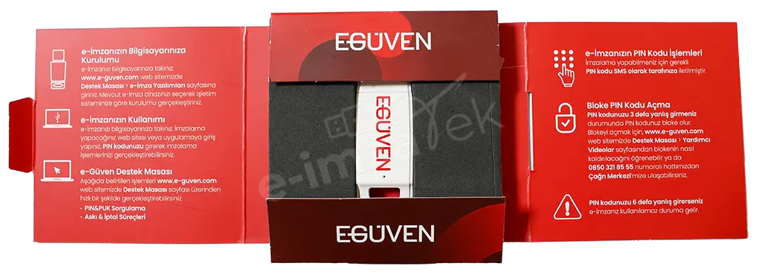 e-imzatek e-imza kartı ve USB okuyucu set ve kutu